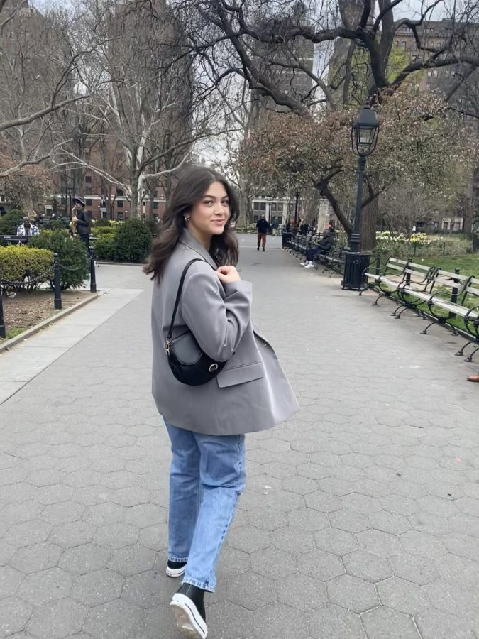 Sofia Baker visiting NYU, Washington Sq. Park