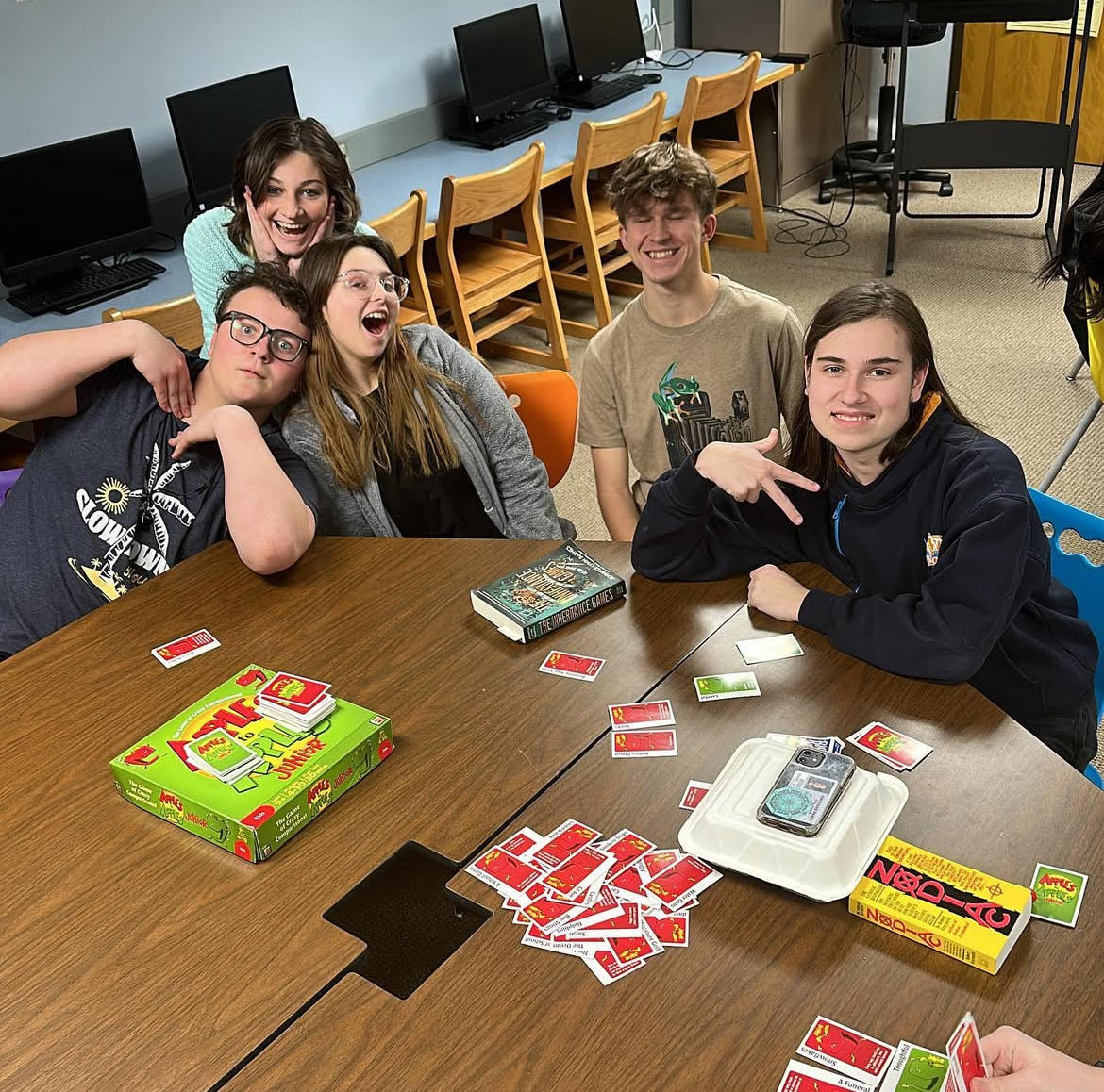 Class of 2024 students having fun at Board Game Club