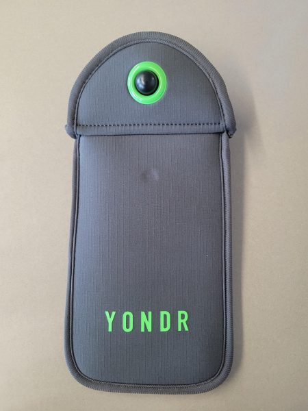 The YONDR Pouch that students are expected to lock their phones inside every morning during first period. Phones are unlocked by students' 8th period teacher before the final bell of the day.
